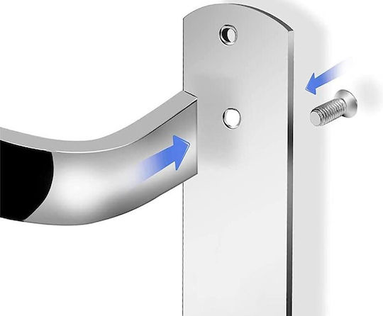 Triple Wall-Mounted Bathroom Rail Inox Silver