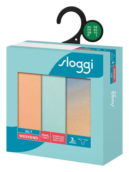 24/7 Weekend H Βαμβακερά Femei Brazilia 3Pack cu Dantelă Somone/veraman/ombre