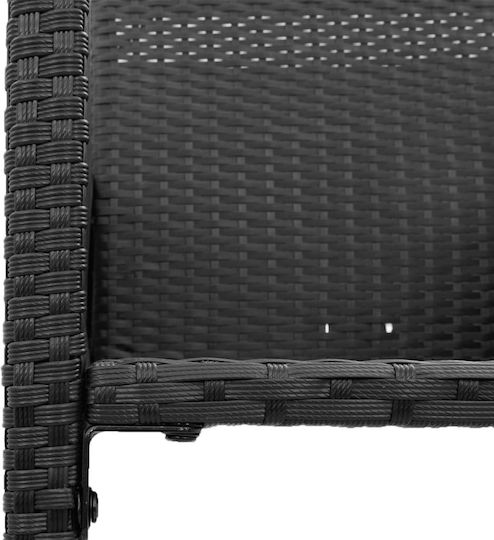 Gartenhocker Bar Außeneinsatz Rattan mit Kissen Schwarz 2Stücke 45,5x49x118cm