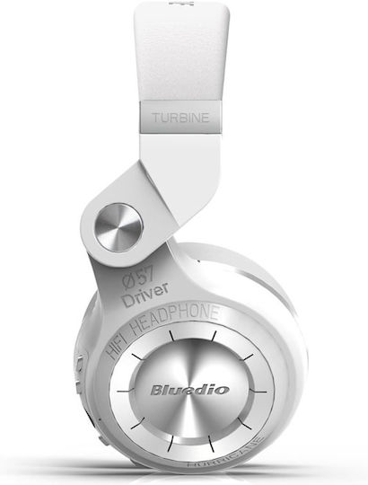 Bluedio T2S Wireless / Wired Over Ear Headphones with Radio White