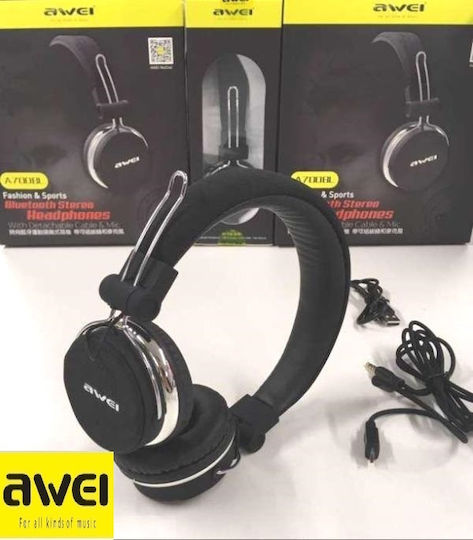 Awei A700BL Wireless / Wired On Ear Headphones with 12 hours of Operation Black