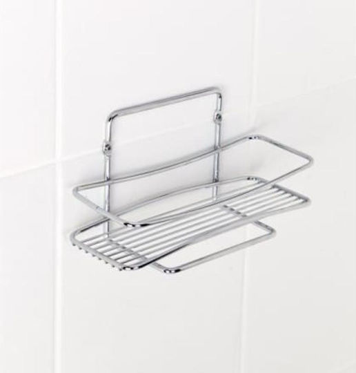 Viosarp An der Wand montiertes Badezimmerregal Metallisch 25x10x6cm Silber