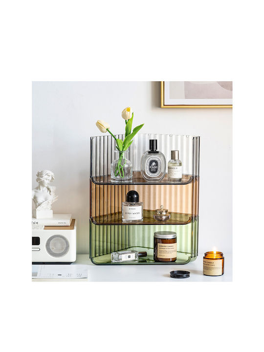 Dream House Crystal Lines Γωνιακή Ραφιέρα Μπάνιου Πλαστική με 2 Ράφια 26x16x25cm Διάφανη