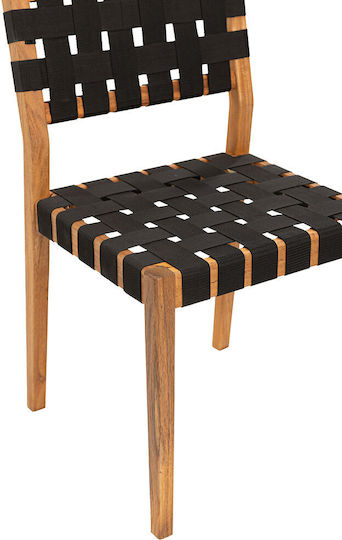 Outdoor-Stuhl Hölzernes Black Velvet-Black Metal 46x45x45εκ.