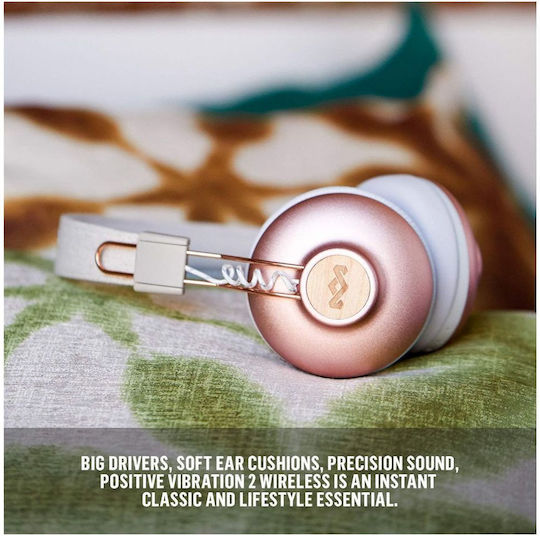 The House Of Marley Positive Vibration 2 Wireless Over Ear Headphones with Radio with 12 Hours Playing Time Copper