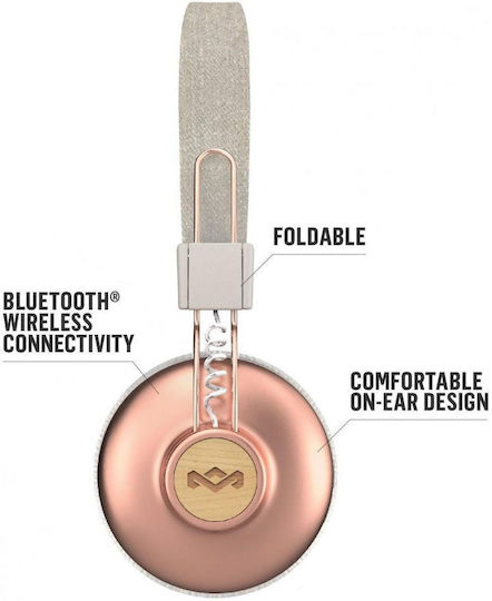 The House Of Marley Positive Vibration 2 Wireless Over Ear Headphones with Radio with 12 Hours Playing Time Copper