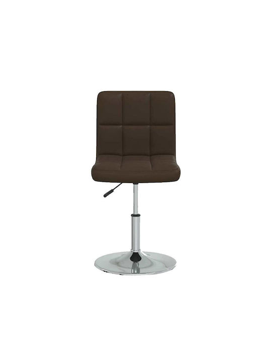 Stool For Kitchen with Backrest Upholstered with Leatherette Coffee