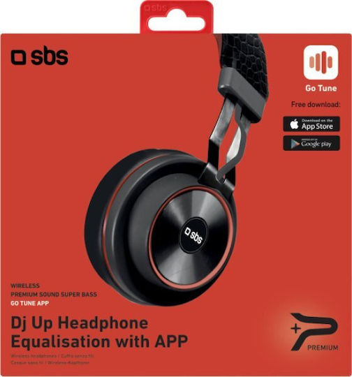 SBS DJ Up Fără fir Bluetooth On Ear Căști cu 5 ore de Funcționare Black / Red