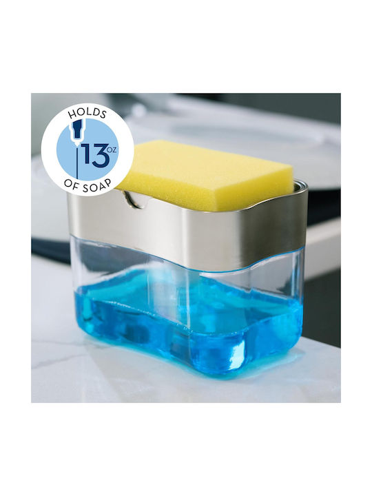 Container Dispenser Kitchen Plastic with Sponge Holder White