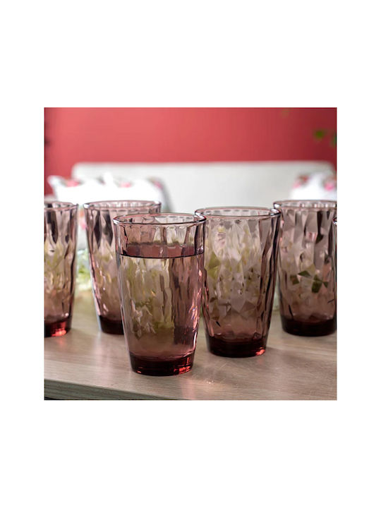 Bormioli Rocco Set de Pahare Apă din Sticlă în Culoare Violet 470ml 6buc