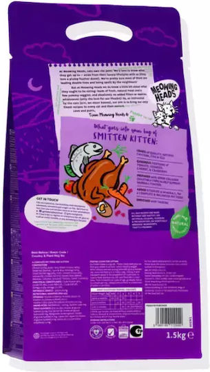 Meowing Heads Smitten Trockenfutter für junge Katzen mit Huhn / Fisch / Brauner Reis / Gemüse 1.5kg