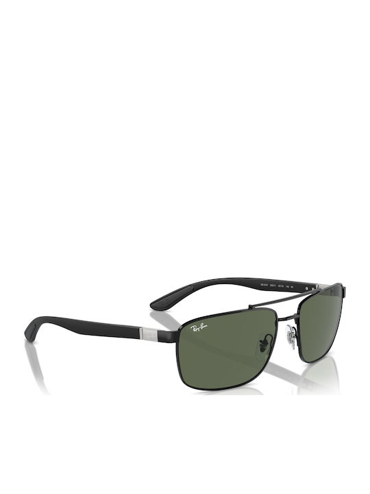 Ray Ban Herren Sonnenbrille mit Schwarz Metall Gestell und Grün Linse RB3737 002/71