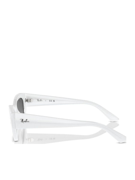 Ray Ban Zena Unisex Sunglasses with White Horn-Rimmed Frame and Black Gradient Lens RB4430 6759/11