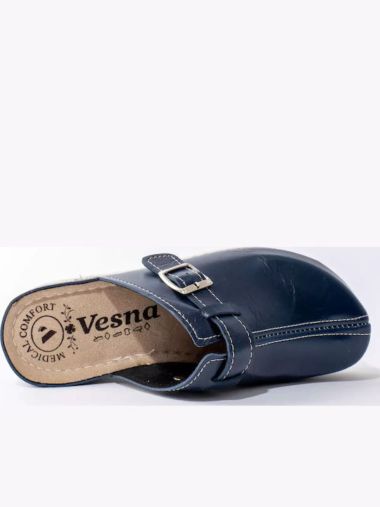 Vesna Femei Din piele Anatomici Sabot Albastre