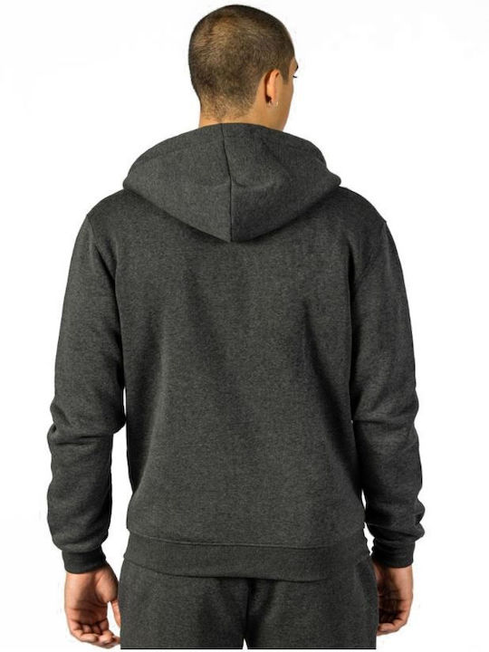 GSA Herren Sweatshirt Jacke mit Kapuze und Taschen Charcoal