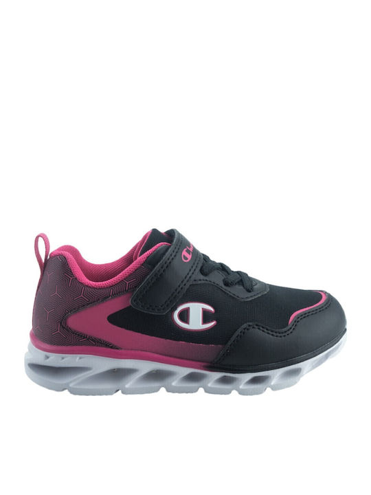Παιδικά Sneakers με Σκρατς & Φωτάκια Μαύρα