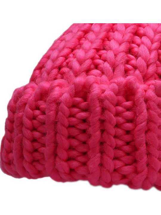 Beanie Căciulă Femeiască Tricotată în Culoare Fuchsia