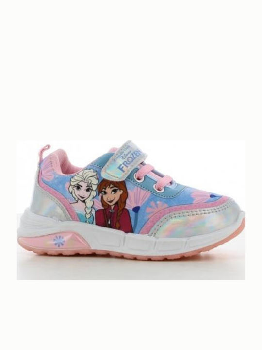 Frozen Kids Sneakers with Scratch & Lights Light Blue
