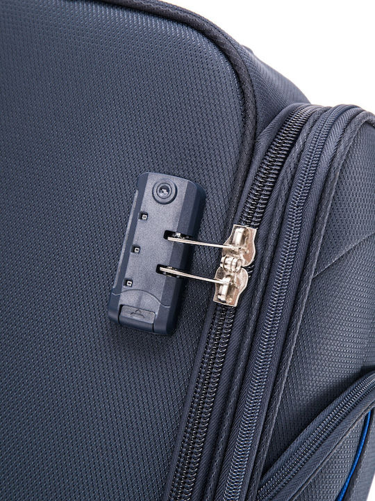 Cardinal Spectra Medium Fabric Suitcase Dark Blue With 4 Wheels Height 60cm