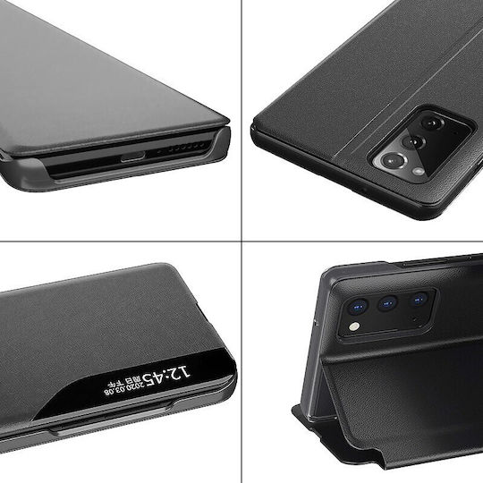 Ancus Smart Book Σιλικόνης / Δερματίνης Μαύρο (Samsung SM-A245 Galaxy A24 4G)
