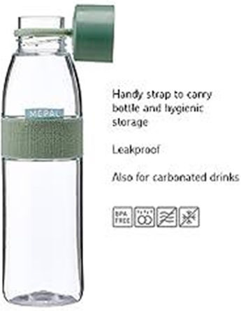 Mepal Kids Water Bottle Non Spill 500ml (Various Designs/Colours)