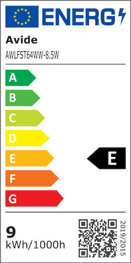 Avide LED-Lampe 8.5W 140mm für Fassung E27 und Form ST64 Warmes Weiß 55lm