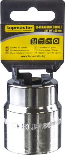Topmaster Καρυδάκι Εξάγωνο με Καρέ Υποδοχής 3/4" Διάμετρος 12 / 3/4"