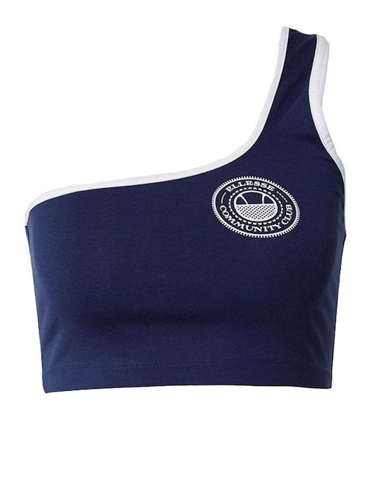 Community Club Capuano Γυναικείο Crop Top Βαμβακερό Αμάνικο Navy Μπλε