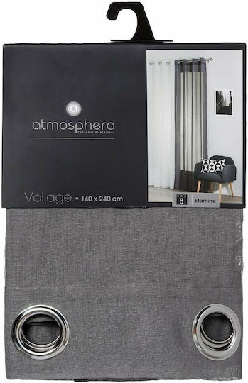 Atmosphera Vorhang mit Grommet Visor Transparent Graue 140x240cm