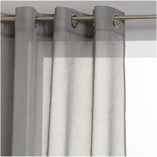 Atmosphera Vorhang mit Grommet Visor Transparent Graue 140x240cm