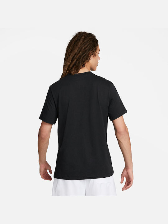 Nike Club Ανδρικό Αθλητικό T-shirt Κοντομάνικο Black/photo Blue