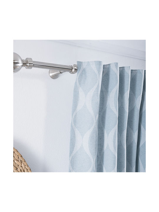 Teoran Curtain With Pencil Pleat Light Blue 140x275cm
