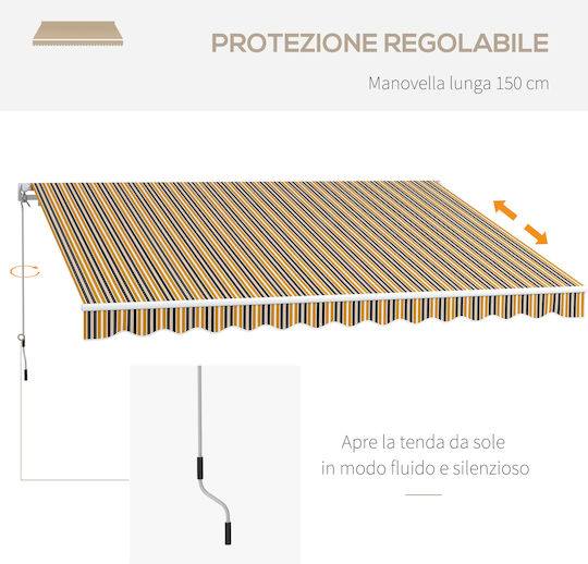 Outsunny Τεντόπανο Κίτρινο με Επίστρωση PU 2.5x3.5m