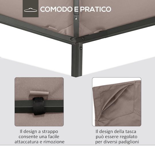 Outsunny Gazebo Cover for Kiosk Beige 3x3m