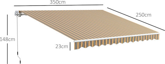 Outsunny Τεντόπανο Κίτρινο με Επίστρωση PU 2.5x3.5m