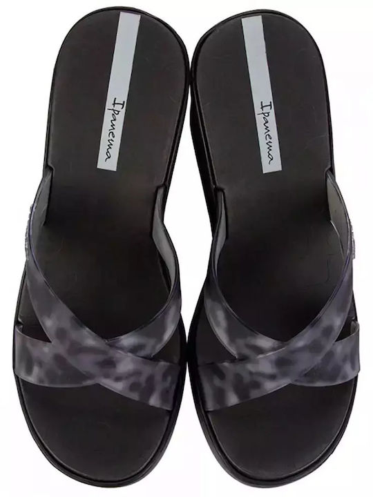 High Fashion Slide Frauen Flip Flops mit Plattform in Schwarz Farbe