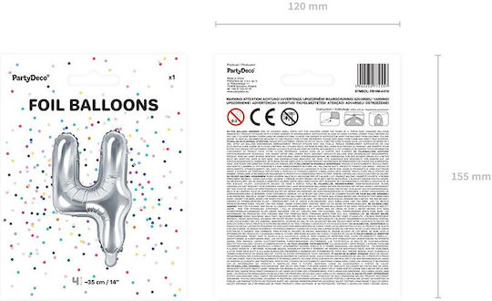 Balloon Foil Number 4 Silver 35cm