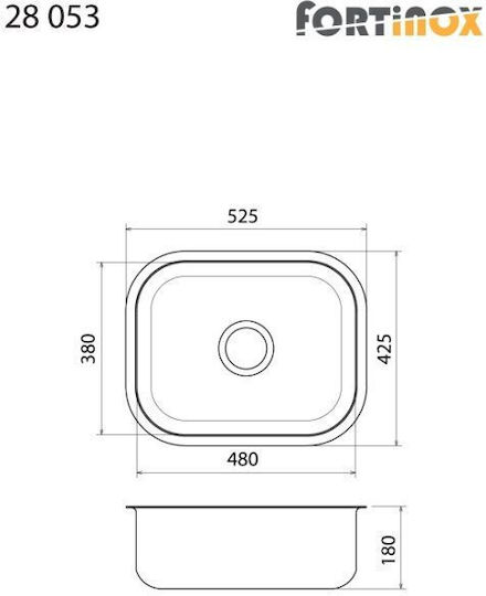 Apell Υποκαθήμενος Νεροχύτης Inox Σατινέ Μ52.5xΠ42.5cm Ασημί