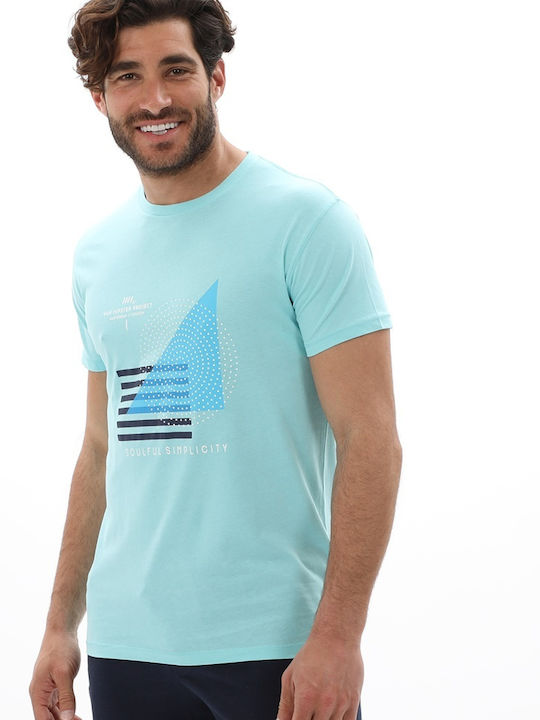 Van Hipster Herren T-Shirt Kurzarm Turquoise