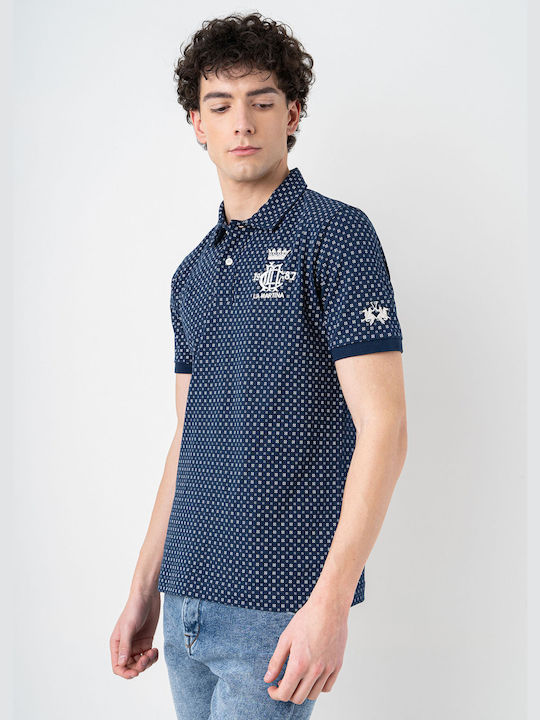 La Martina Bluza Bărbătească cu Mânecă Scurtă Polo Blue