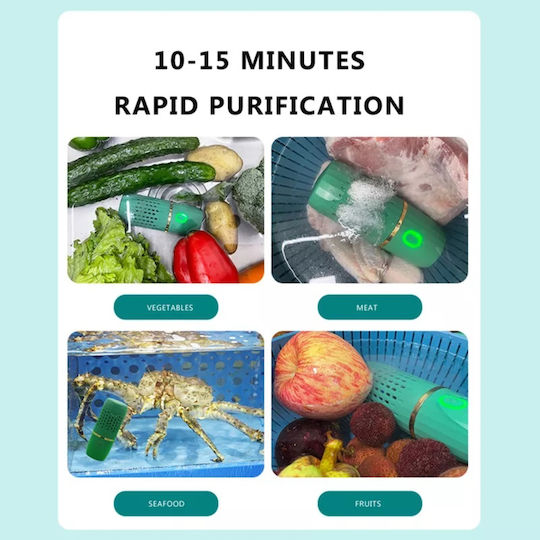 Purificator portabil profesional Purificator portabil de tip capsulă verde Tip de sterilizare automată Sterilizare dezinfecție Purificator de curățare a alimentelor Fructe legume carne Carne Rezistent la apă Wirel Charging