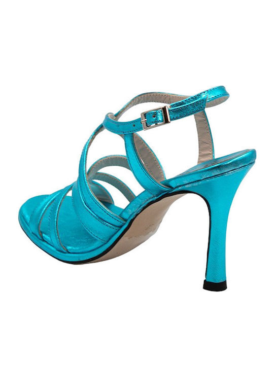 Leder Sandalen Türkis