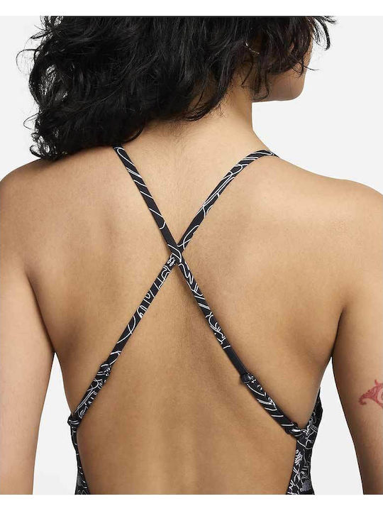 Crossback Onepiece Swimsuit Αθλητικό Ολόσωμο Μαγιό Μαύρο