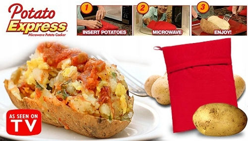 Zola Magic Bag Microwaving Potatoes Reusable Red 26x19 Cm