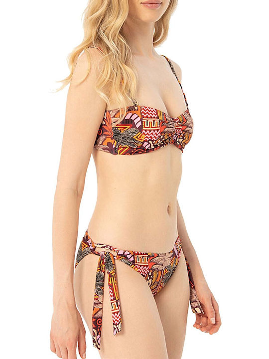 Surkana Bikini Alunecare cu Șnururi Multicolour