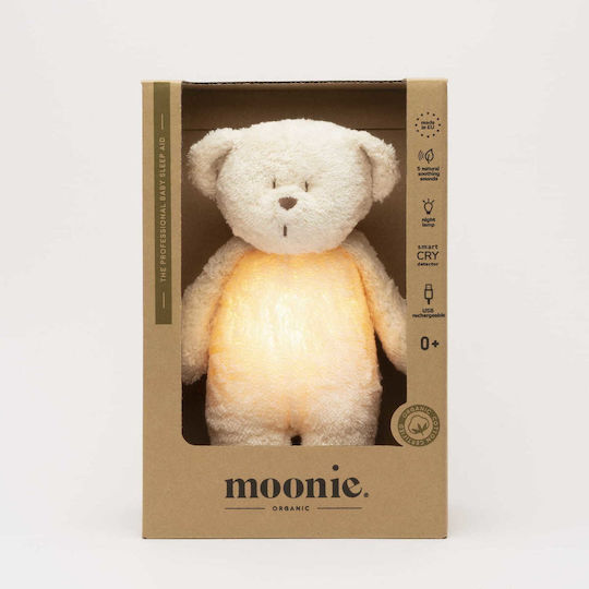 Moonie Sleep Toy The Humming Bear Polar Natur made of Fabric with White Noise and Light for 0++ Months