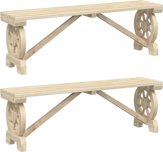 vidaXL Decorative Garden Wooden 115cmx28cmx39.5cm 2pcs 3207135