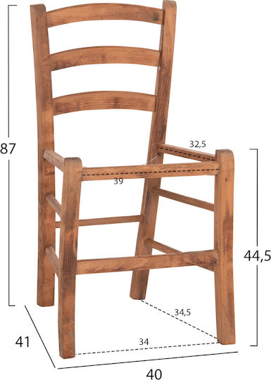 HomeMarkt Ramă Pentru Taburet Din Lemn 40x41x87cm Bej