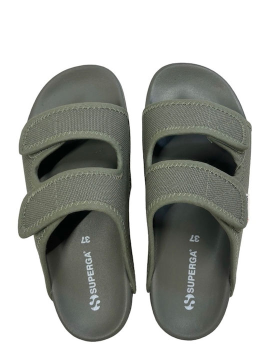 Women's Flat Sandals in Green Color