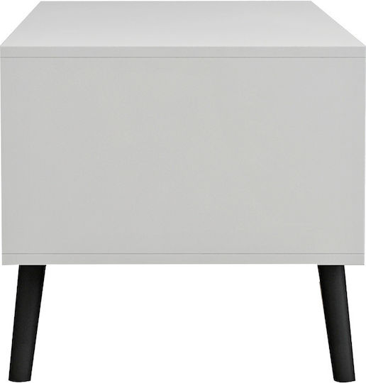 Rechteckig Couchtisch Skyfi Holz mit Serviertablett White-Black B100xT60xH45cm